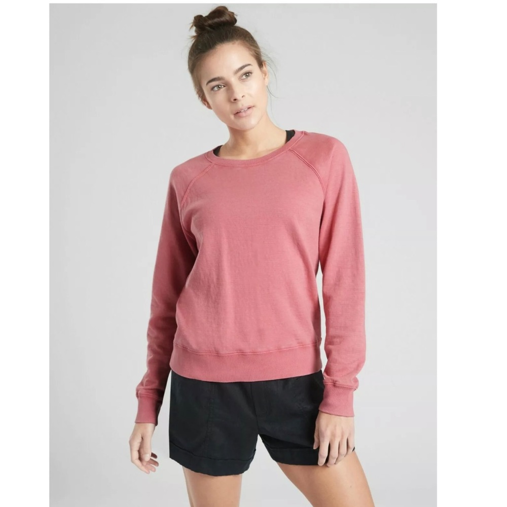 ATHLETA | Pink Long Sleeve XS Scoop Neck Sweater